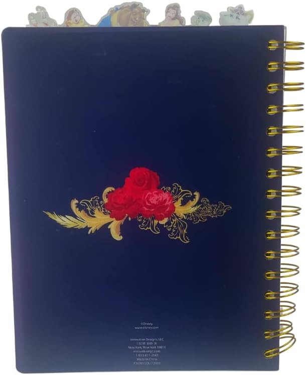 Innovative Designs Disney Beauty and the Beast Journal Notebook, Spiral Bound, 144 Lined Pages, 8 x 7 inches
