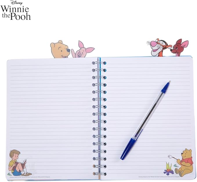 Innovative Designs Disney Winnie the Pooh Tab Journal Notebook, Spiral Bound, 96 Lined Pages, 8 x 7 inches