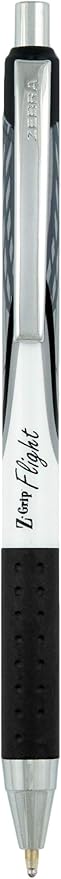 Zebra Pen Z-Grip Flight Retractable Ballpoint Pen, Bold Point, 1.2mm, Black Ink, 4-Count