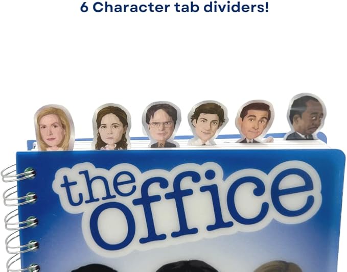 Innovative Designs The Office Journal with Character Tabs, Spiral Binding and Flexible Plastic Cover, 8 x 7 inches