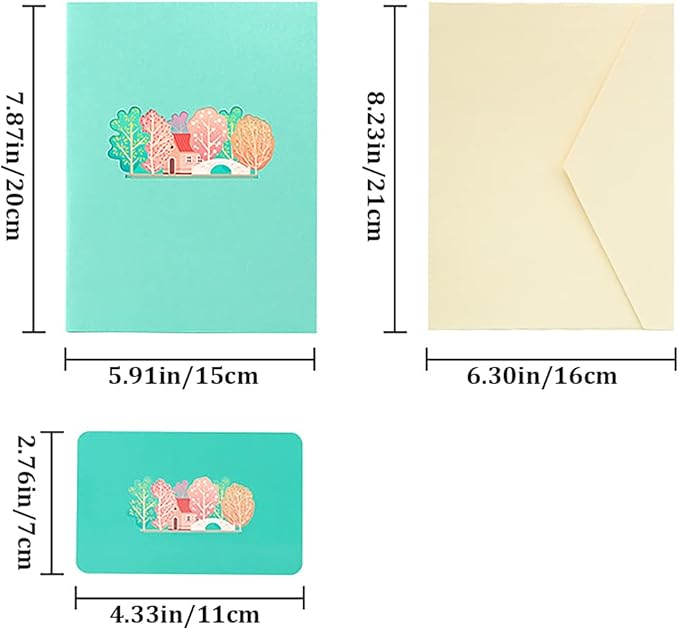 Forest Greeting Pop Up Card, 3D Spring Cards for Birthday, Happy Retirement, Mother’s Day, Summer, Holiday, Mountain, Outdoor, All Occasions