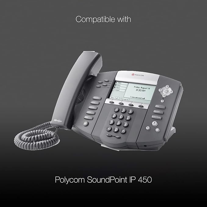 Global Teck U10p Plantronics - Poly Type Headset Telephone Cord Compatible with Mitel, Aastra, Polycom, Nortel, Meridian Landline Phones - For Plantronics H and HW series Corded Headsets and EncorePro