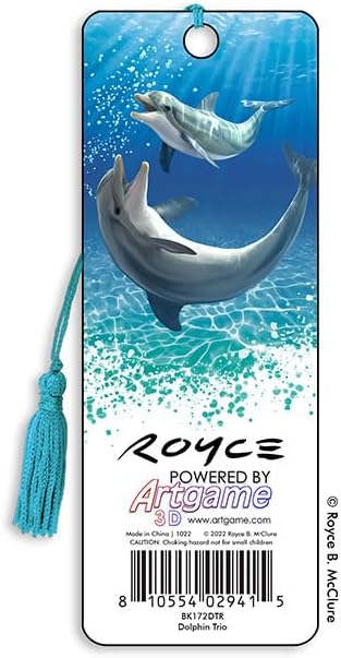 3D Royce Bookmark by Artgame - Dolphin Trio