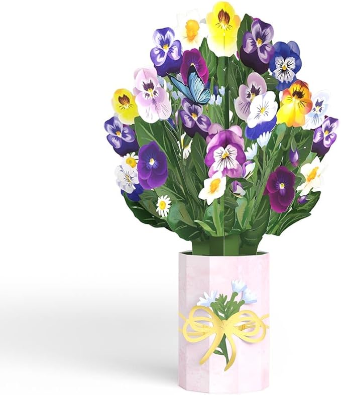 Lovepop Birthday in Bloom Pop-Up Card & Bouquet Bundle, 5" x 7" & 12" Premium display pop-up