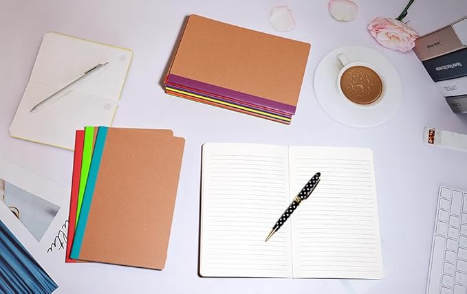 48 Pack A5 Kraft Notebook,Blank Pages - 60 Pages (30 Sheets),Sketch Book bulk, 8.3”x 5.5” Small Kraft Notebook