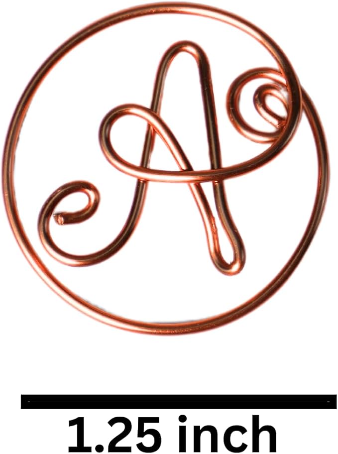 Personalized Initial Copper Bookmark, Set of 5, Handmade Copper Gift for Her, Him, Couple on Birthday, Wedding Anniversary, Alphabet Bookmark (A)