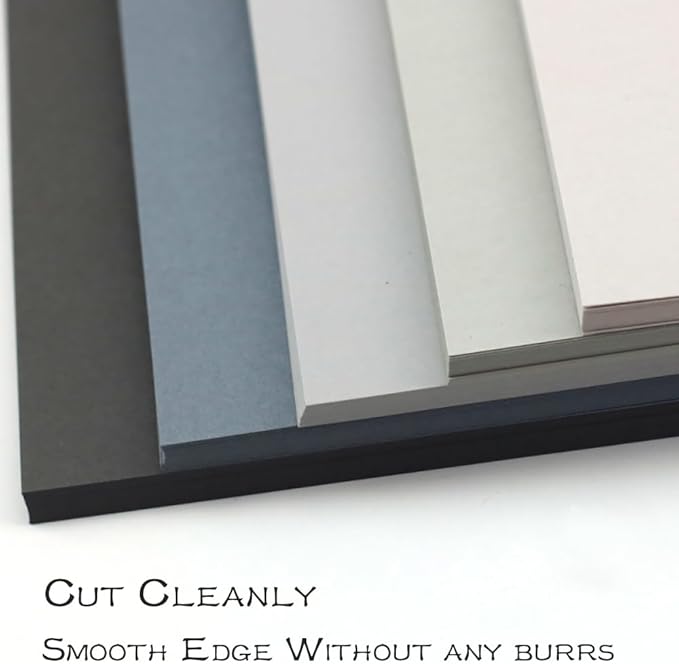 Black Grey Cardstock 8.5 x 11 Craft Paper Cover Stock- Gray Construction Art Scrapbook Paper 80lb for DIY Crafts, Embossing, Quilling, Cardmaking-30 Sheets