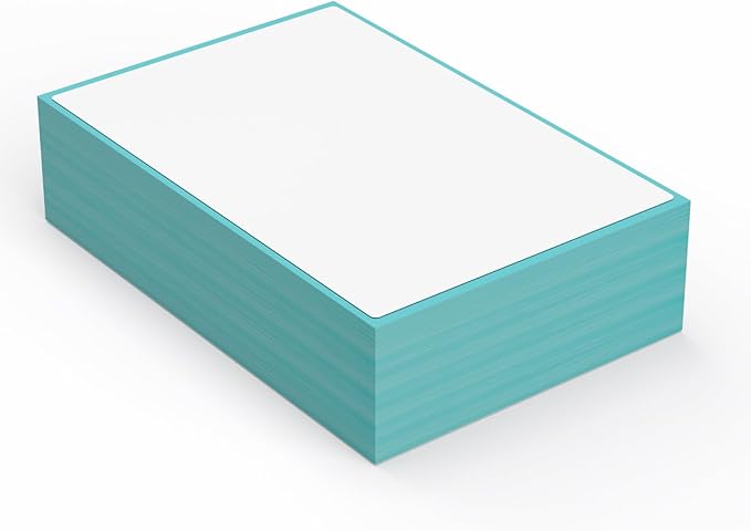 9527 Product Fanfold 4 x 6 Direct Thermal Labels with Blue Background Paper Perforated Shipping Labels for Thermal Printers, 100 Label per Stack, 1 Stack