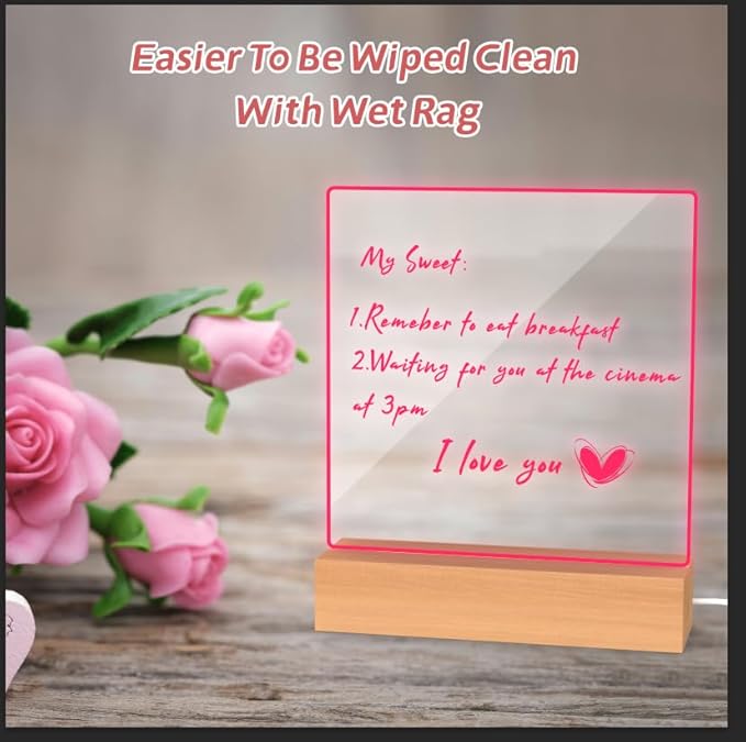 Gifts for Women Men Girls-Personalized DIY Night Light Message Board with Erasable Pen,Room/Home/Office Décor,Best Gift for Mother's Day/Father'sday/Birthday/Wedding/Anniversary