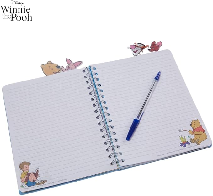 Innovative Designs Disney Winnie the Pooh Tab Journal Notebook, Spiral Bound, 96 Lined Pages, 8 x 7 inches