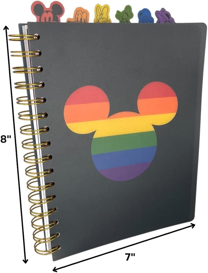 Innovative Designs Disney Pride Spiral Tab Journal Diary Notebook, Mickey Mouse Rainbow Pride Journal