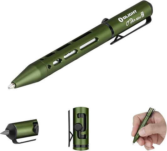 OLIGHT O'Pen Mini 2 Ballpoint Pen and Pencil in One, Replaceable EDC Refill and Pencil Tip, Smooth Writing, for Office, Working, Writing (OD Green)