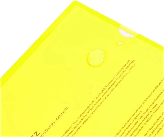 L-Type Plastic Folder Safe Project Pockets Transparent Clear Document Folder 12pcs for A4 paperPlastic Paper Jacket Sleeves in Assorted Project Folders（Yellow）