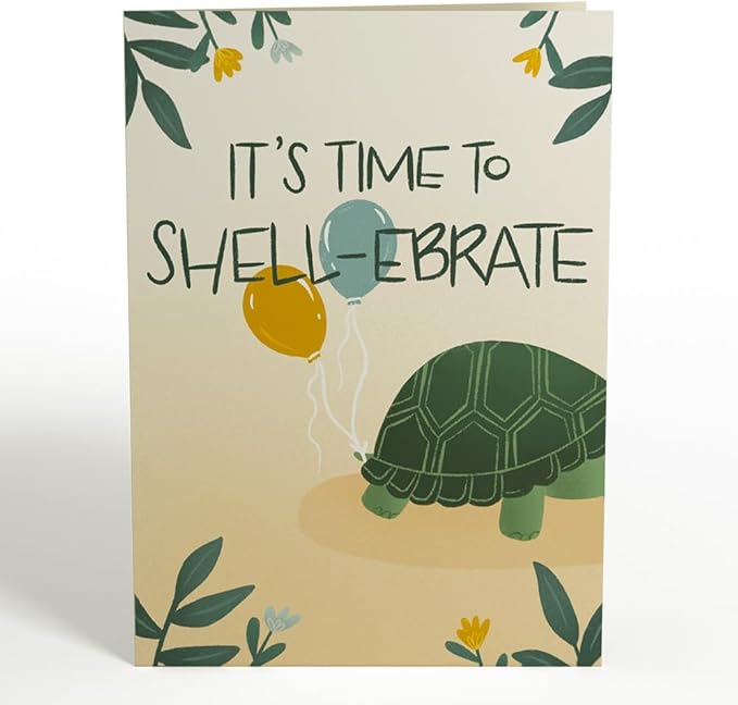 Lovepop Birthday Pop-Up Card for Her, Him, Men, Women - 3D Animal Greeting Cards - Time to Shell-ebrate - 5" x 7" - Blank Notecard & Envelope Included