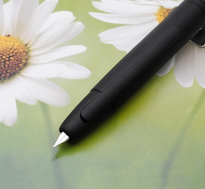 JINHAO 10 Press Fountain Pen, Retractable Metal Pen with Ink Converter (EF Nib 0.38mm, Matte Black)