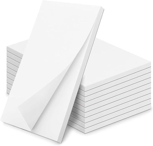 Note Pads 5.5x8.5 In, 10 Pack Blank Server Notepad, 50 Sheets Per Scratch Memo Pads for Grocery Shopping To Do Lists, Small White Paper for Writing Quick Notes Work Home Office