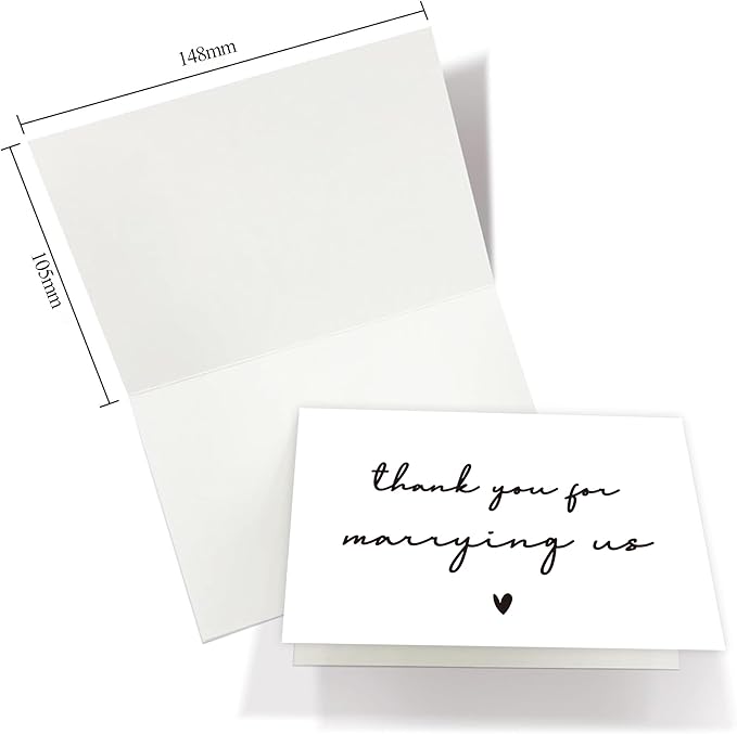 Wedding Day Card, Thank You for Marrying Us, Thank You Card for Officiant, Priest, Minister, Judge, Pastor Gifts.（Thank You B）