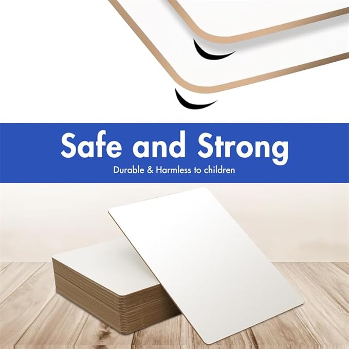 Dry Erase Boards for Classroom | 9x12 Inches, Double-Sided, Student Dry Erase Board for School and Home Learning | Personal Small White Board for Lap, Desk, Office, Kitchen | Pack of 25