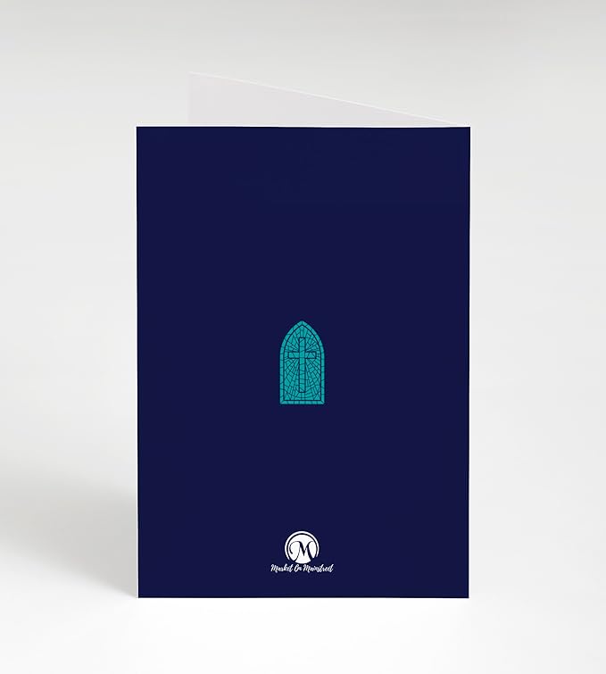 M Market On Mainstreet Christian Ordination Card w/Envelope, 5x7 inches, Made in the USA (Anniversary- Stained Glass, Single Card)
