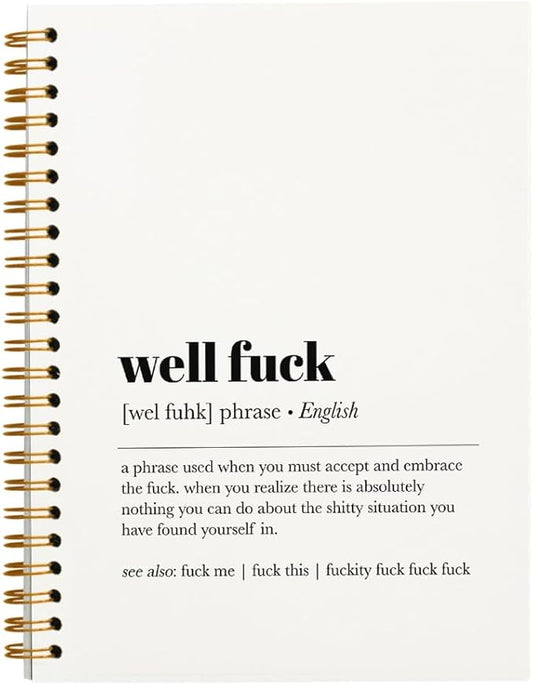 Tizzer Funny Well F Definition Lined Hardcover College Ruled Spiral Notebook Journal for Work Notes Journaling 5.5×8.3 Inch,Sympathy Gifts for Bad Day,Loss Job,Pet Loss,Breakups,Condolence