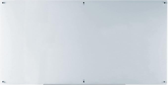 Audio-Visual Direct Magnetic White Glass Dry-Erase Board Set - 8' x 4' - Includes Magnets, Hardware & Marker Tray