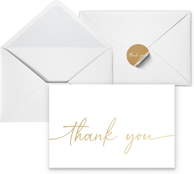 Thank You Card | Matte Gold Foil 20 Pack