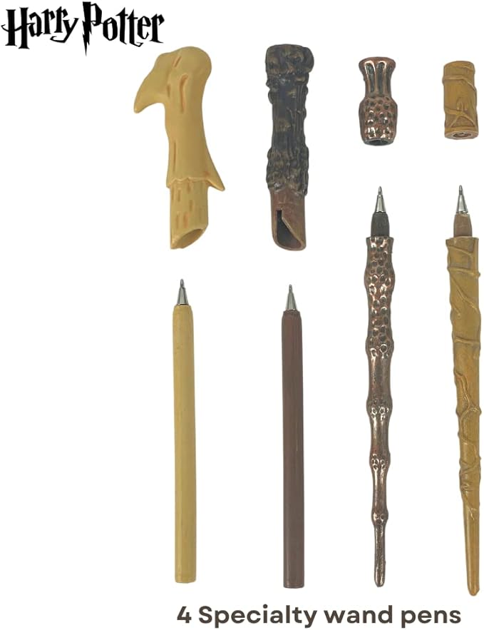 Harry Potter Wizarding World Wand Pens Set of 4 - Voldemort, Hermione, Dumbledore Wands