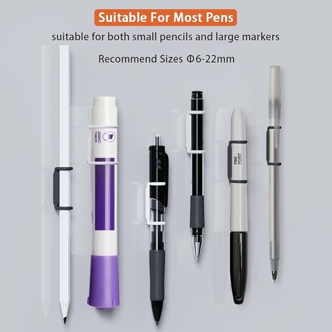 12 Pack Magnetic Pen Holder for Refrigerator, Silicone Magnetic Pencil Holder for Locker, Magnetic Dry Erase Marker Holder for Whiteboard, Desk, Clipboard (12back)