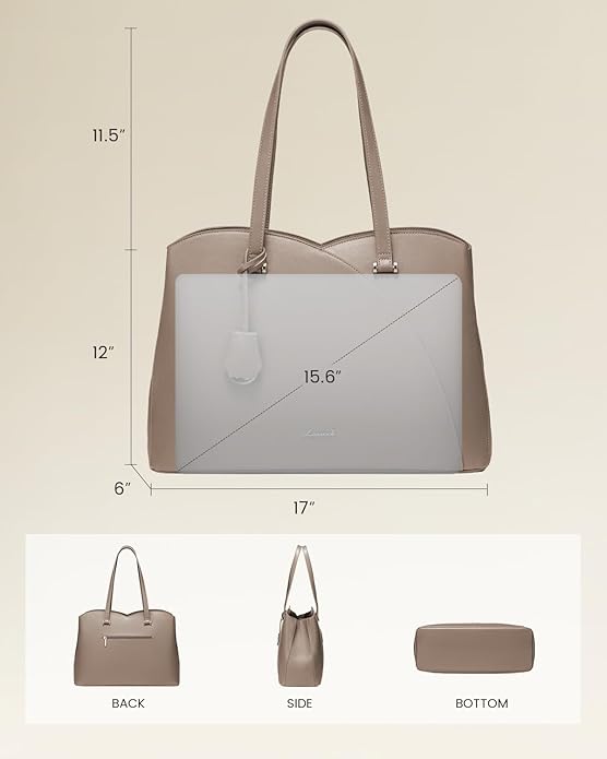LOVEVOOK Laptop Tote Bag for Women, Work Bags Teacher Tote Bag, Leather Computer Bag Purses Handbag Professional Briefcase