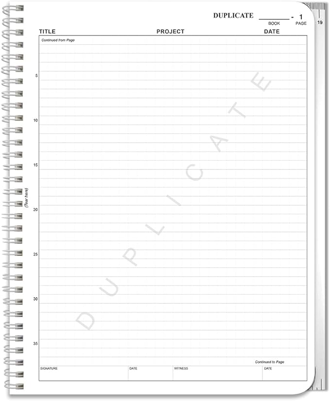 BookFactory Carbonless Lab Notebook/Laboratory Duplicator Book (Scientific Grid Format) - Contains Carbon Copies 8.5" x 11". 100 Sets of Pages, 200 Sheets Total [Wire-O Bound] (LAB-100-WTG-D)