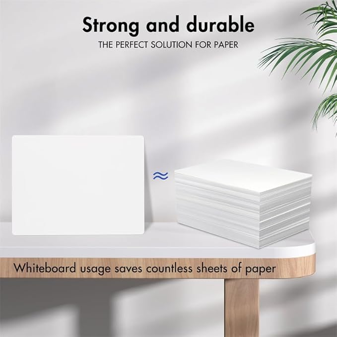 Dry Erase Boards for Classroom | 9x12 Inches, Double-Sided, Student Dry Erase Board for School and Home Learning | Personal Small White Board for Lap, Desk, Office, Kitchen | Pack of 12