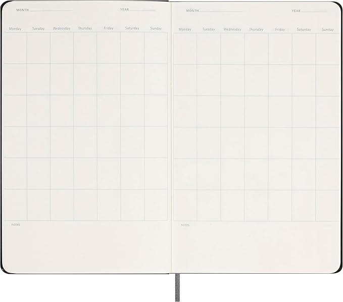 Moleskine Classic Weekly Undated Planner, Hard Cover, Large (5" x 8.25"), Black, 288 pages