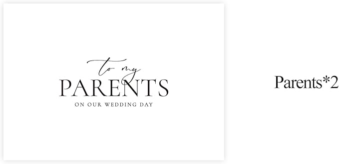 Set of 2 Wedding Day Card for Parents, Parents Of The Bride/Groom Gifts, To My Parents On Our Wedding Day.（Parents A）