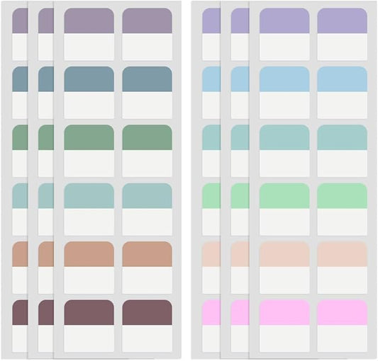 240 Pcs Sticky Index Tabs, Colored Book Sticky Tabs for Notebooks, Repositionable Page Tabs for Notebooks File Classification,12 Colors (1 Inch)