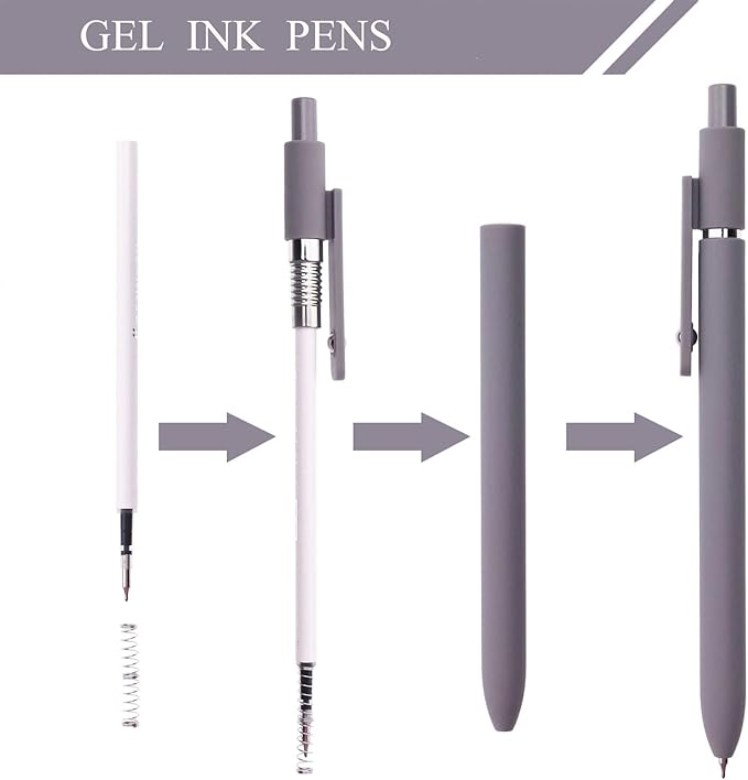 ITAWIXS 6Pcs Cute Gel Pens, 0.5mm Fine Point Smooth Writing Pens, Aesthetic Pens for Journaling Note Taking, Office School Supplies, Gifts for Women