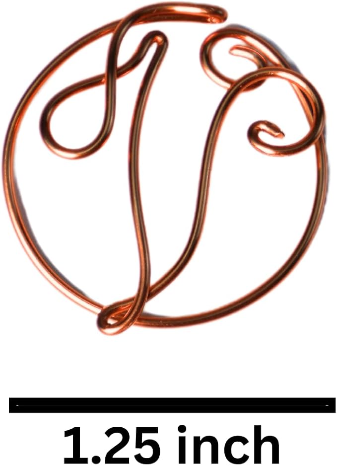 Personalized Initial Copper Bookmark, Set of 5, Handmade Copper Gift for Her, Him, Couple on Birthday, Wedding Anniversary, Alphabet Bookmark (V)