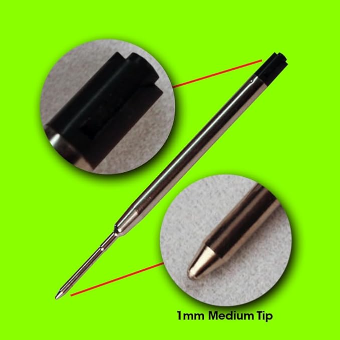 Jaymo Replacement for Parker 1950369 and Bastion - Measures 3.875 in / 98 mm Long - G2 Ballpoint Pen Refill - 48 Black