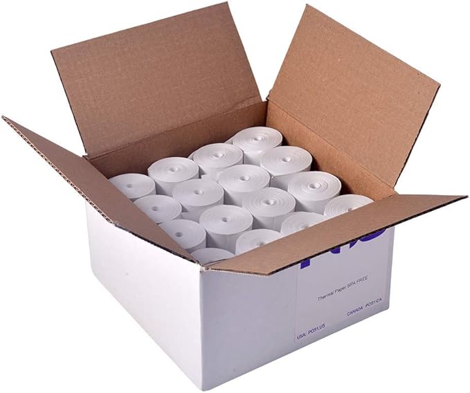 2 x 110 feet x 32 rolls CORELESS BPA Free Thermal Paper Rolls for Zebra iMZ220 thermal receipt printers. 47mm diameter