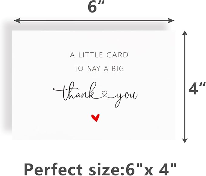 48 Pack Thank You Cards with Envelopes & Stickers, 4×6 Cute Blank Greeting Cards for Baby Shower & Wedding，Boxed Bulk Thank You Notes for Graduation Teachers Business Coworker Employee Appreciation