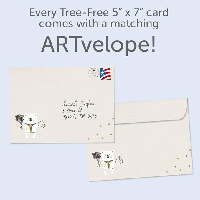 Tree-Free Greetings Teacher Appreciation Cards - Artful Designs - 1 Card + Matching Envelopes - Made in USA - 100% Recycled Paper - 5"x7" - Heartfelt, For Teacher, An Amazing Teacher (GO64417)