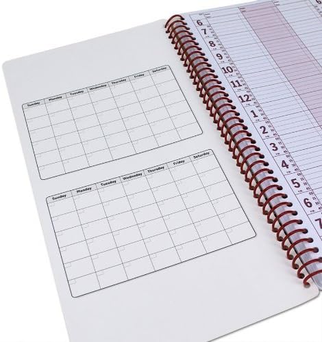 Notebook Planner, 4 Column Appointment Book – Large 8.5" x 13.5" Undated 2024 Planner, Daily & Hourly Planner in 15 Minute Increments – Spiral Notebook Organizer for Scheduling Appointments (4 Columns)