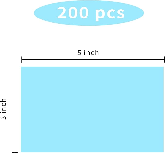 Colored Labels Stickers 3 x 5 Inch, Removable Rectangular Moving Labels, Large Color Coding Labels Moving Stickers- 200 Pack/Lake Blue