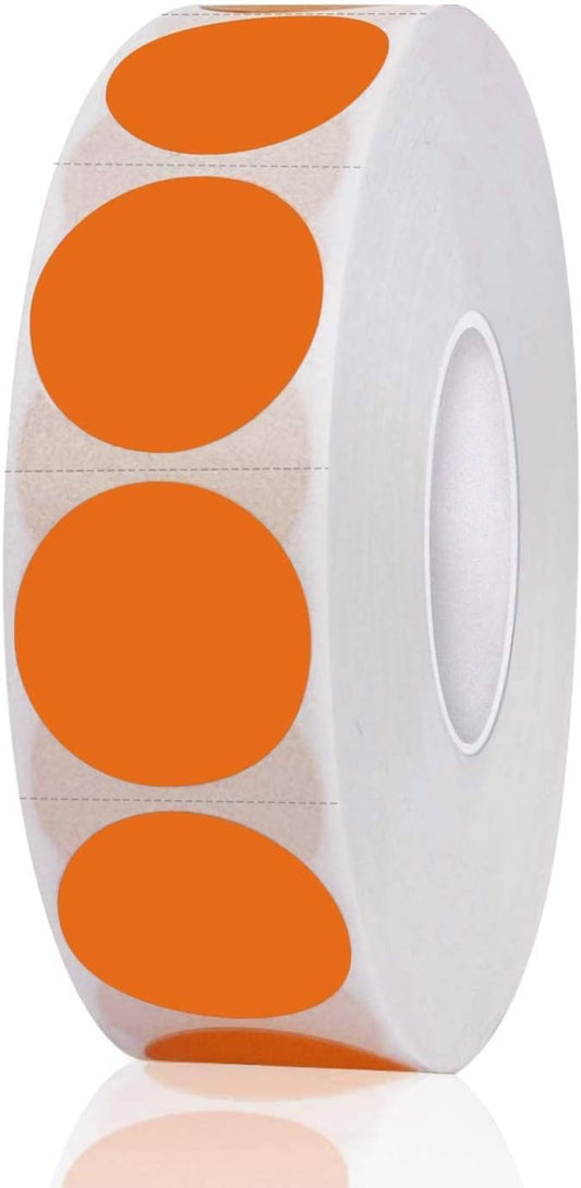 1200 Pieces 0.75 Inch Round Color Coding Label Garage Sale Stickers, Blank Yard Sale Price Stickers, Permanent Adhesive Dots, Easily Writable with Perforation Line (Orange)