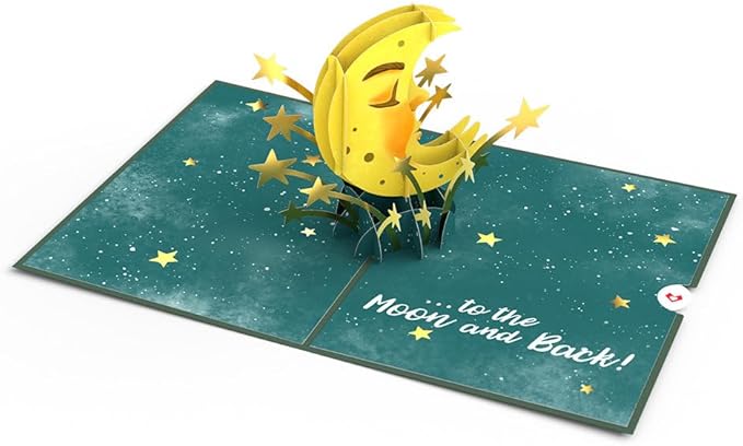 Lovepop Everyday Pop-Up Card for Her, Him, Girls, Boys - 3D Love Greeting Cards - Love You to the Moon - 5" x 7" - Blank Note Card & Envelope Included