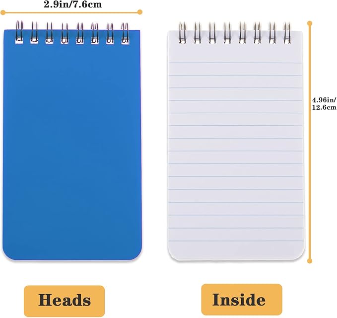 12 pcs Pocket Notebook Small Notepad Pocket Notepad Small Spiral Notebooks 3X5Inches (12pac)