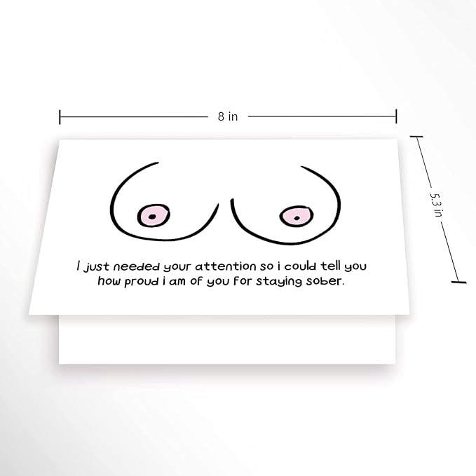 Funny Sobriety Card, Sobriety Gift for Men Women, Sober Card for Sober Loved One in Recovery