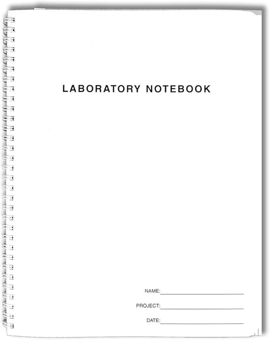 BookFactory Student Lab Notebook (Scientific Grid Format) - Standard No Carbon Copies 8.5" x 11" 75 Pages [Wire-O Bound] (LAB-075-WTG)