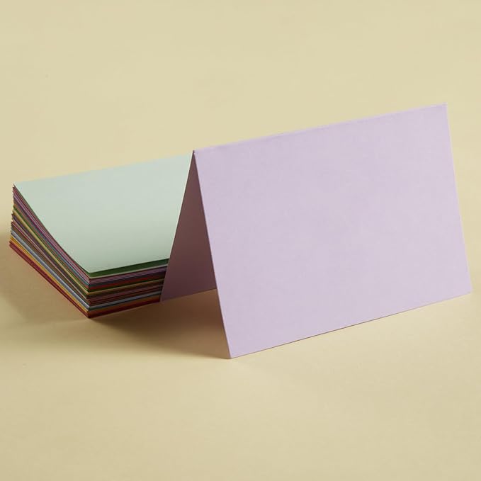 50 Pack Blank Cards Folded Cardstock Thank You Blank Greeting Cards for Invitations, Wedding, Greeting Cards, All Occasion DIY (Multicolor, 4x6)