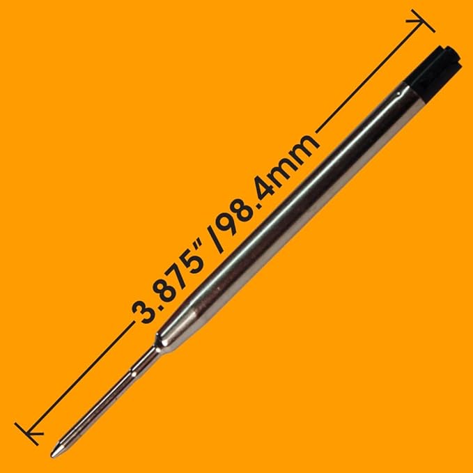 Jaymo Replacement for Parker 1950369 and Bastion - Measures 3.875 in / 98 mm Long - G2 Ballpoint Pen Refill - 24 Black