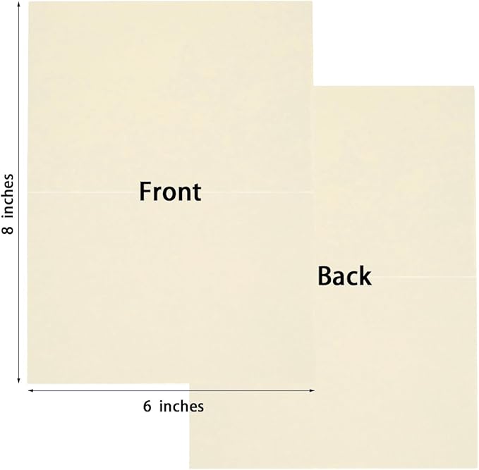 50 Pack Blank Cards Folded Cardstock Thank You Blank Greeting Cards for Invitations, Wedding, Greeting Cards, All Occasion DIY, 4x6 Folded Cards Cream